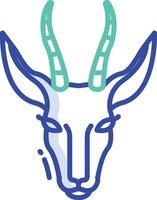 Springbok outline color illustration vector