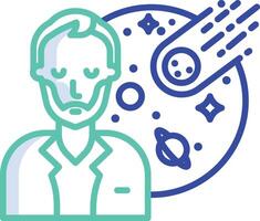 man Astrophysicist outline color illustration vector
