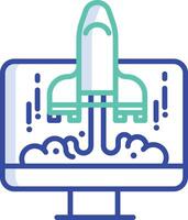 Monitor outline color illustration vector