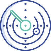 Radar system outline color illustration vector