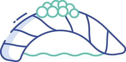 Sashimi sushi outline color illustration vector