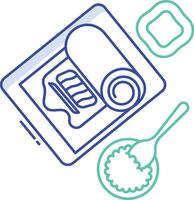 Sushi making outline color illustration vector
