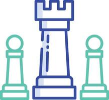 Chess outline color illustration vector
