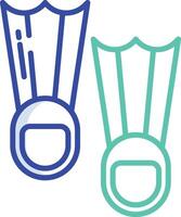 Fins outline color illustration vector