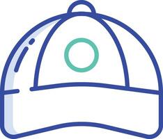 Cap outline color illustration vector