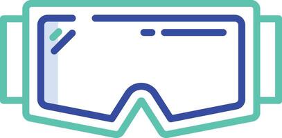 Goggles outline color illustration vector