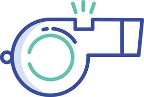 Whistle outline color illustration vector