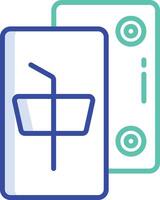 Mahjong outline color illustration vector