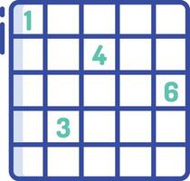 Sudoku outline color illustration vector