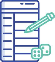 Yahtzee outline color illustration vector