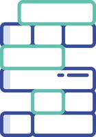 Jenga outline color illustration vector