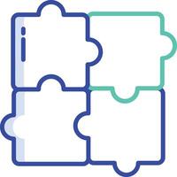 Jigsaw Puzzel outline color illustration vector