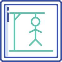 Hangman game outline color illustration vector