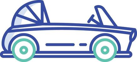 convertible car outline color illustration vector