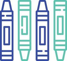 Crayons outline color illustration vector