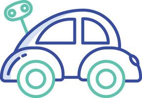 spring key toy car outline color illustration vector