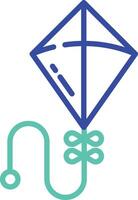 Kite outline color illustration vector