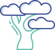 aspen tree outline color illustration vector