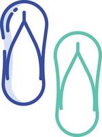 flip flop outline color illustration vector