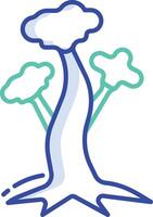maple tree outline color illustration vector