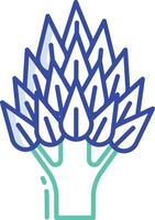 tree outline color illustration vector