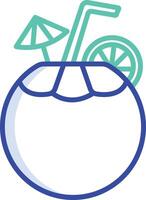 Tender coconut outline color illustration vector