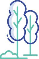 Tree outline color illustration vector