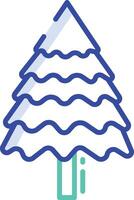 Pine Tree outline color illustration vector