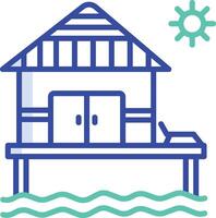 Resort outline color illustration vector