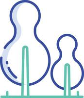 Cypress tree outline color illustration vector