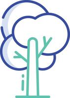 Tree outline color illustration vector