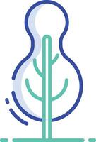 Tree outline color illustration vector