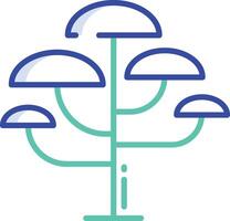 Tree outline color illustration vector