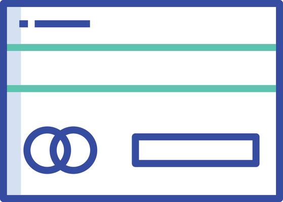 debit card outline color illustration