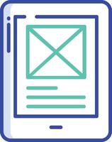 Tab Wireframe outline color illustration vector