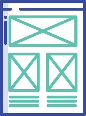 Wireframe outline color illustration