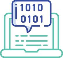 Coding outline color illustration vector