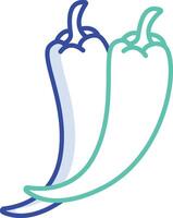 Red chilli outline color illustration vector