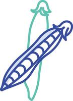 peas outline color illustration vector