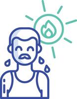 Sunburn outline color illustration vector