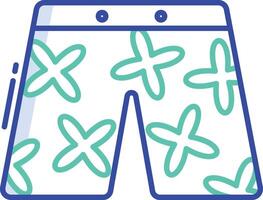 beach vaction outline color illustration vector