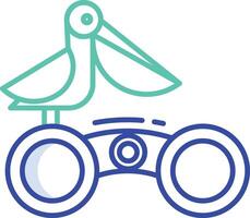 binocular outline color illustration vector
