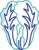 Chinese cabbage outline color illustration vector