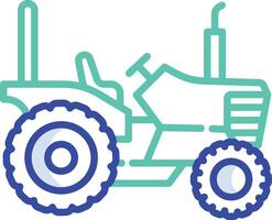 Tractor outline color illustration vector