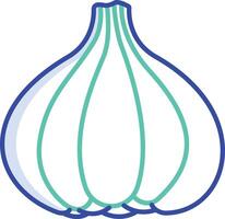 Garlic outline color illustration vector