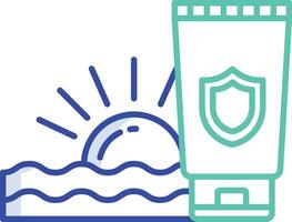 Sunscreen outline color illustration vector