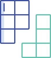 Tetris outline color illustration vector
