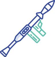 rocket launcher outline color illustration vector