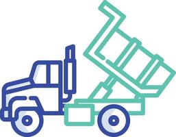 Loading truck outline color illustration vector