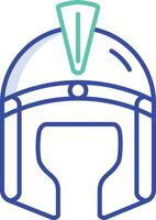 Greek helmet outline color illustration vector